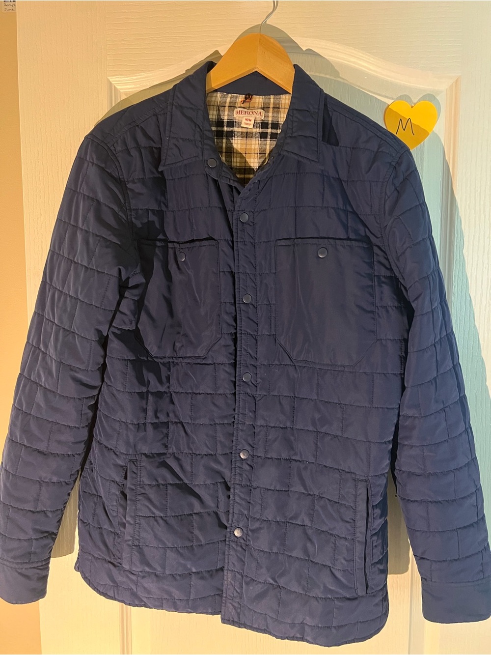 Merona Quilted Navy Lightweight Shirt Jacket